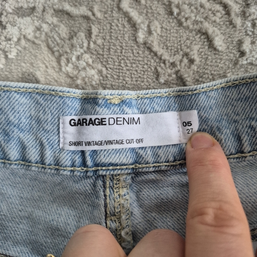Garage Women's Boho Light Wash Denim High-Rise Vintage Cut-Off Shorts Size 5 - Picture 4 of 6